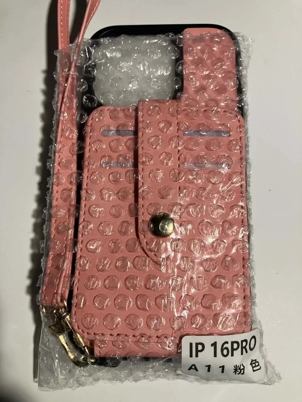 Oteck Crossbody Wallet Case with Lanyard and Card Holder for iPhone 16 Pro, Pink